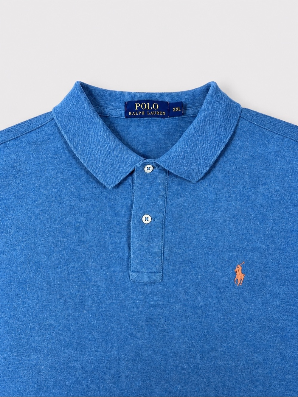 Polo Ralph Lauren Golf Shirt Mens 2XL Blue Heather Cotton Pony Logo Short Sleeve